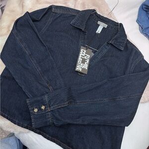 Future Collective Women's Black Denim Top